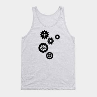 Black graphic gears Tank Top